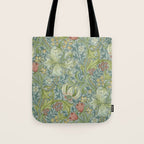 William Morris Vintage Golden Lily Mineral Blue Tote Bag Gallery Image 1