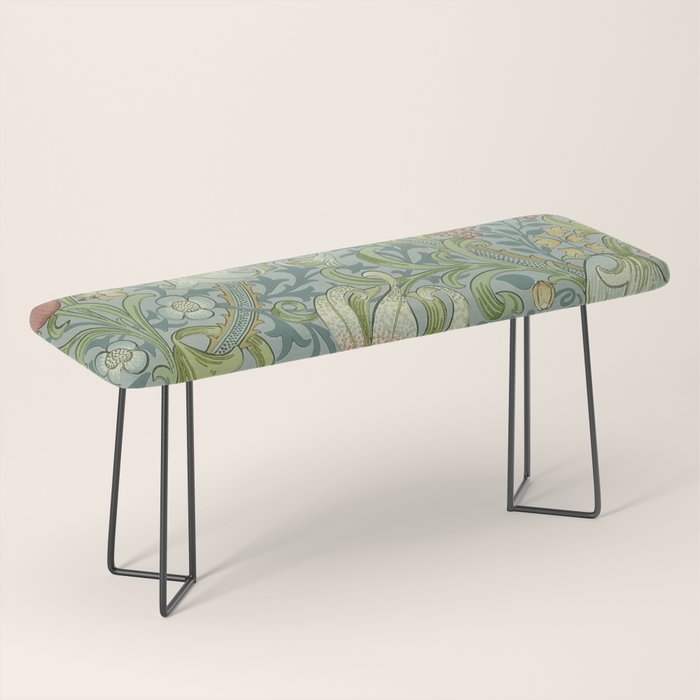 William Morris Vintage Golden Lily Mineral Blue Bench Gallery Image 1