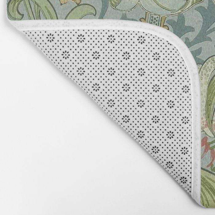William Morris Vintage Golden Lily Mineral Blue Bath Mat Gallery Image 2