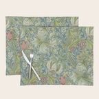 William Morris Vintage Golden Lily Mineral Blue Placemat Gallery Image 1