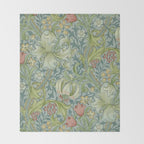 William Morris Vintage Golden Lily Mineral Blue Throw Blanket Gallery Image 2