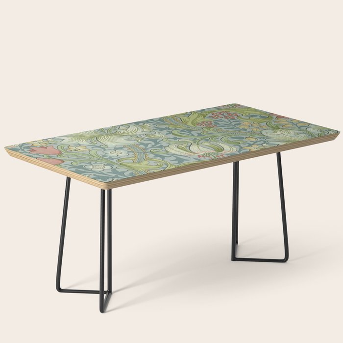 William Morris Vintage Golden Lily Mineral Blue Coffee Table Gallery Image 1