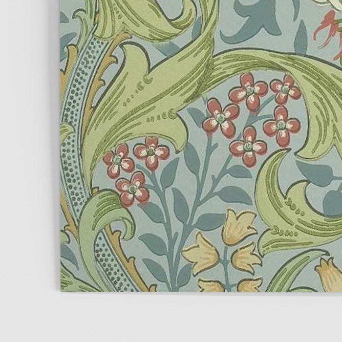 William Morris Vintage Golden Lily Mineral Blue Poster Gallery Image 3