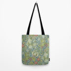 William Morris Vintage Golden Lily Mineral Blue Tote Bag Gallery Image 2