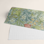 William Morris Vintage Golden Lily Mineral Blue Wrapping Paper Gallery Image 2