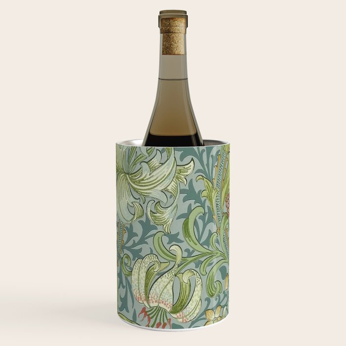 William Morris Vintage Golden Lily Mineral Blue Wine Chiller Gallery Image 1