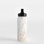 Floating Dots - Pink and Gold on White Water Bottle Gallery Image 2