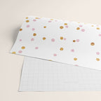 Floating Dots - Pink and Gold on White Wrapping Paper Gallery Image 2