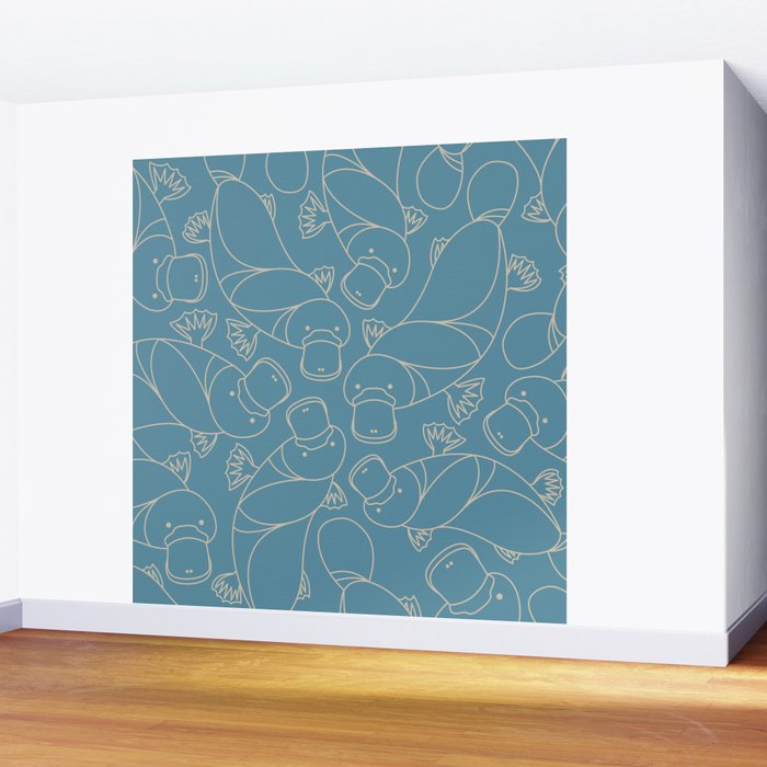 Minimalist Platypus Wall Mural Gallery Image 2