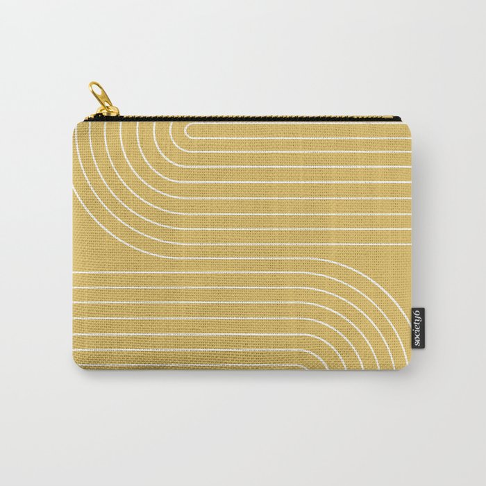 Minimal Line Curvature LXXIII Sunshine Yellow Mid Century Modern Arch Abstract Carry All Pouch Gallery Image 1