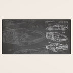 Supercar Sports Car Patent - Car Fan Classic Car Art - Black Chalkboard Desk Mat Gallery Image 3
