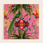 Tropical,vintage,exotic,summer,birds,hummingbird,flowers,baroque  Wood Wall Art Gallery Image 1