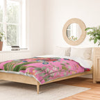 Tropical,vintage,exotic,summer,birds,hummingbird,flowers,baroque  Duvet Cover Gallery Image 2