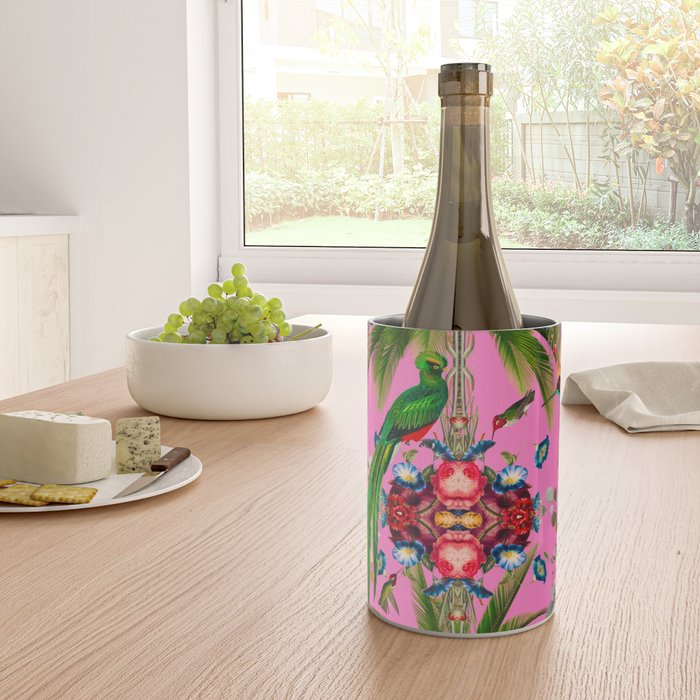 Tropical,vintage,exotic,summer,birds,hummingbird,flowers,baroque  Wine Chiller Gallery Image 4