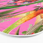 Tropical,vintage,exotic,summer,birds,hummingbird,flowers,baroque  Bath Mat Gallery Image 3