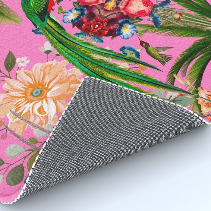 Tropical,vintage,exotic,summer,birds,hummingbird,flowers,baroque  Rug Gallery Image 4