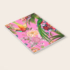 Tropical,vintage,exotic,summer,birds,hummingbird,flowers,baroque  Notebook Gallery Image 3