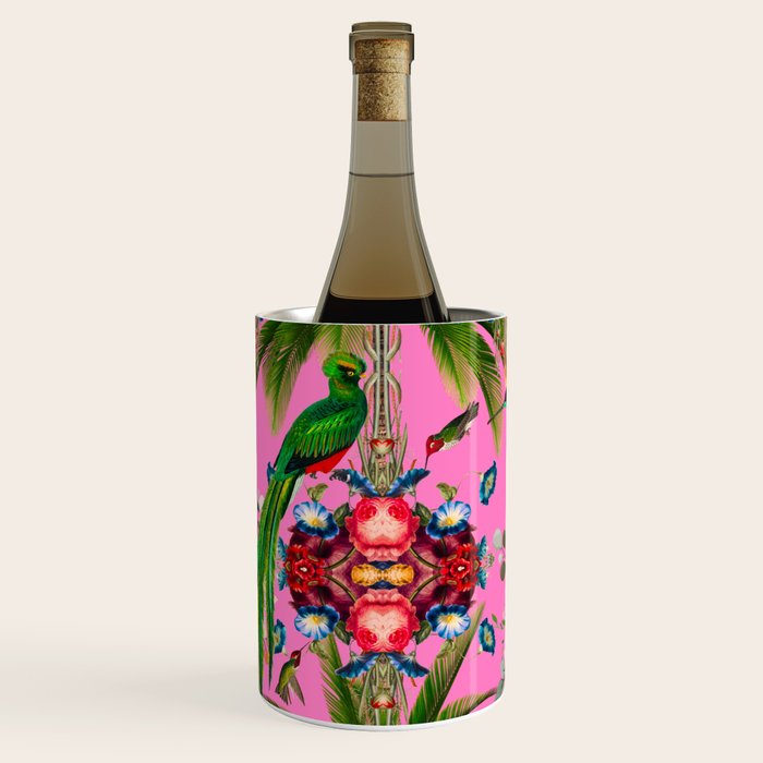 Tropical,vintage,exotic,summer,birds,hummingbird,flowers,baroque  Wine Chiller Gallery Image 1