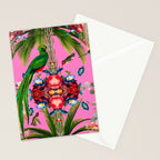 Tropical,vintage,exotic,summer,birds,hummingbird,flowers,baroque  Stationery Card Gallery Image 2