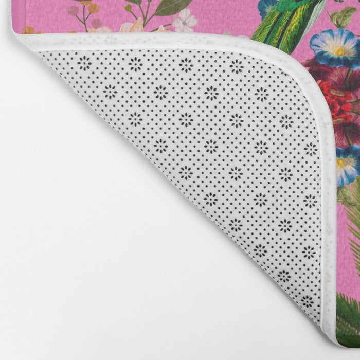 Tropical,vintage,exotic,summer,birds,hummingbird,flowers,baroque  Bath Mat Gallery Image 2