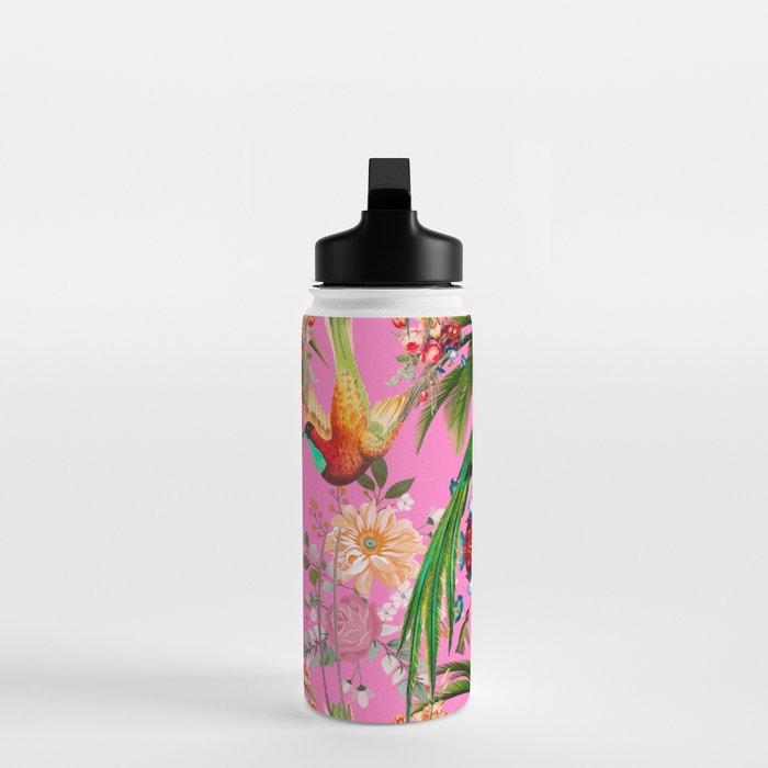 Tropical,vintage,exotic,summer,birds,hummingbird,flowers,baroque  Water Bottle Gallery Image 3