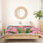 Tropical,vintage,exotic,summer,birds,hummingbird,flowers,baroque  Duvet Cover Gallery Image 3