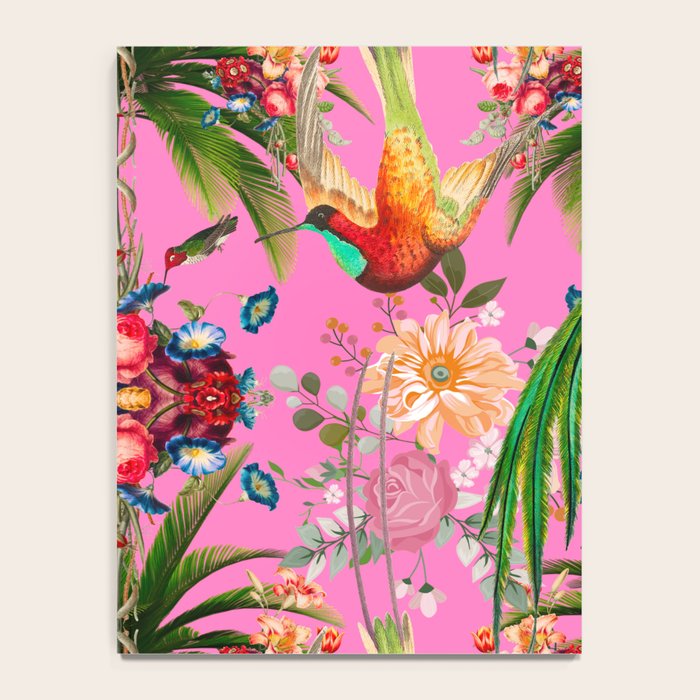 Tropical,vintage,exotic,summer,birds,hummingbird,flowers,baroque  Notebook Gallery Image 4