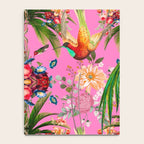 Tropical,vintage,exotic,summer,birds,hummingbird,flowers,baroque  Notebook Gallery Image 4