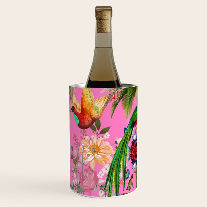 Tropical,vintage,exotic,summer,birds,hummingbird,flowers,baroque  Wine Chiller Gallery Image 2