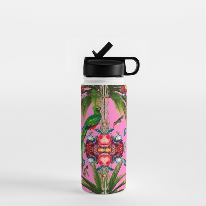 Tropical,vintage,exotic,summer,birds,hummingbird,flowers,baroque  Water Bottle Gallery Image 1