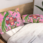 Tropical,vintage,exotic,summer,birds,hummingbird,flowers,baroque  Pillow Sham Gallery Image 2