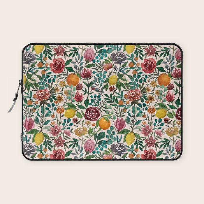 Fruit and Flowers Pattern Laptop Sleeve Gallery Image 1
