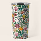 Fruit and Flowers Pattern Travel Mug Gallery Image 1