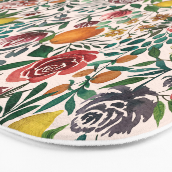Fruit and Flowers Pattern Bath Mat Gallery Image 3