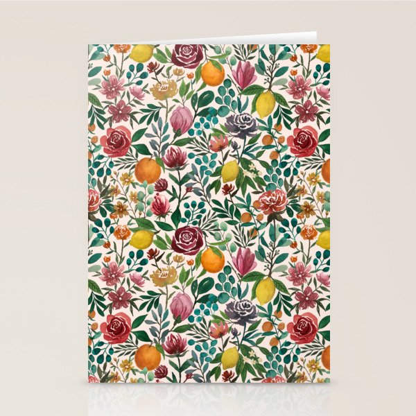 Fruit and Flowers Pattern Stationery Card Gallery Image 1