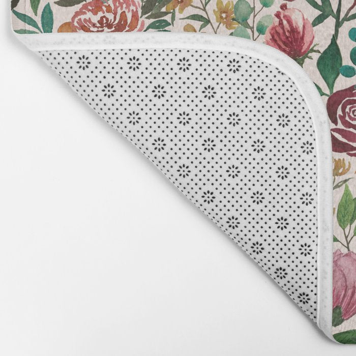 Fruit and Flowers Pattern Bath Mat Gallery Image 2