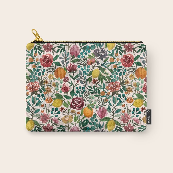 Fruit and Flowers Pattern Carry All Pouch Gallery Image 1