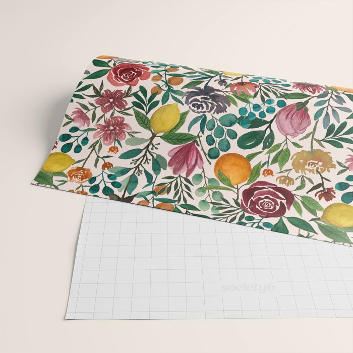 Fruit and Flowers Pattern Wrapping Paper Gallery Image 2