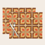 Retro Mid Century Modern Floral Pattern 721 Autumn Placemat Gallery Image 1