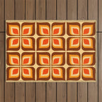 Retro Mid Century Modern Floral Pattern 721 Autumn Outdoor Rug Gallery Image 1