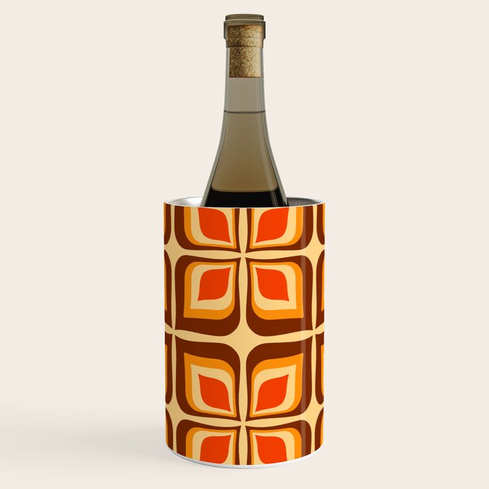 Retro Mid Century Modern Floral Pattern 721 Autumn Wine Chiller Gallery Image 1