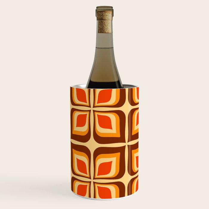 Retro Mid Century Modern Floral Pattern 721 Autumn Wine Chiller Gallery Image 2
