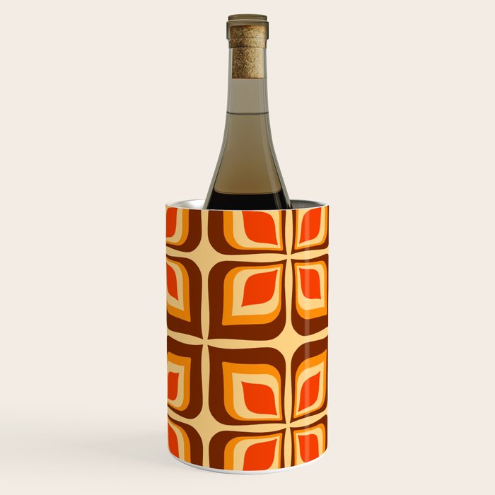 Retro Mid Century Modern Floral Pattern 721 Autumn Wine Chiller Gallery Image 3