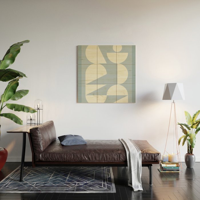 Modern geometric shapes 32 Wood Wall Art Gallery Image 2