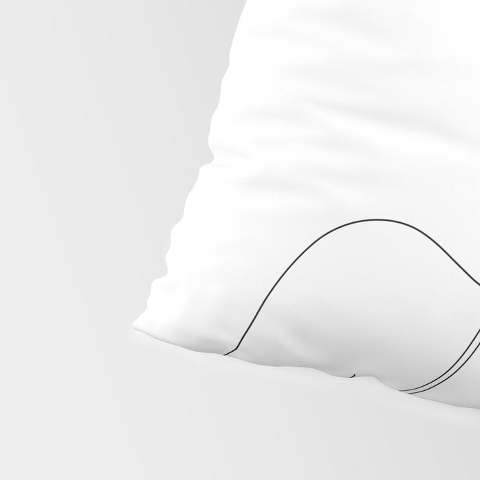 Minimal Line Art Woman with Flowers Pillow Sham Gallery Image 4