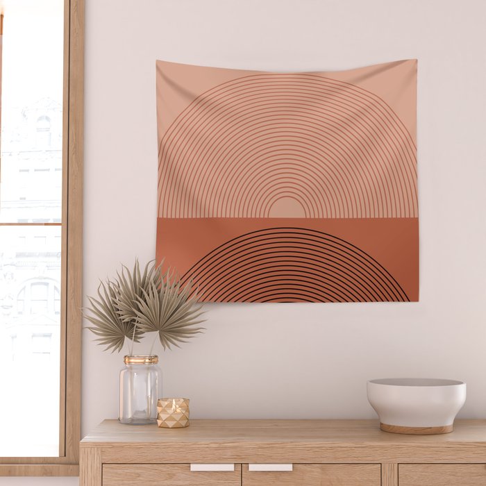 Minimal Rainbow Color Block V Wall Tapestry Gallery Image 2