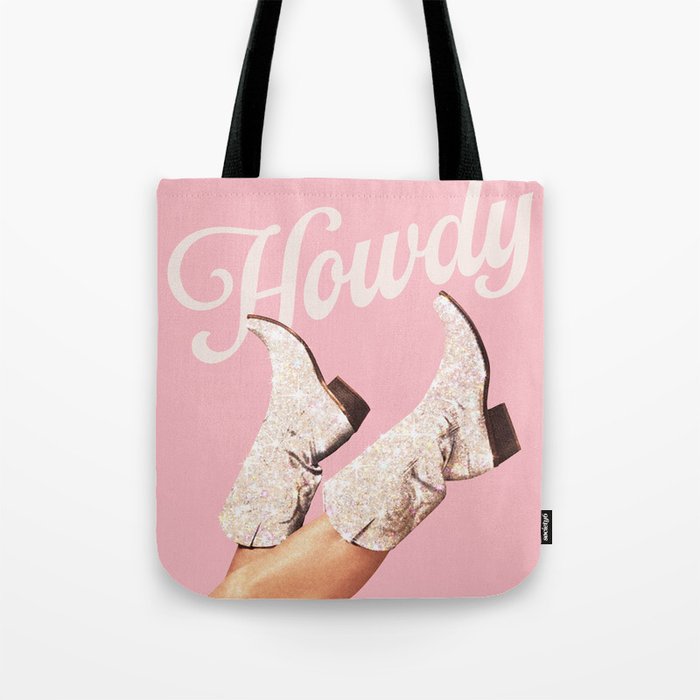 These Boots - Howdy Glitter Pink II Tote Bag Gallery Image 1