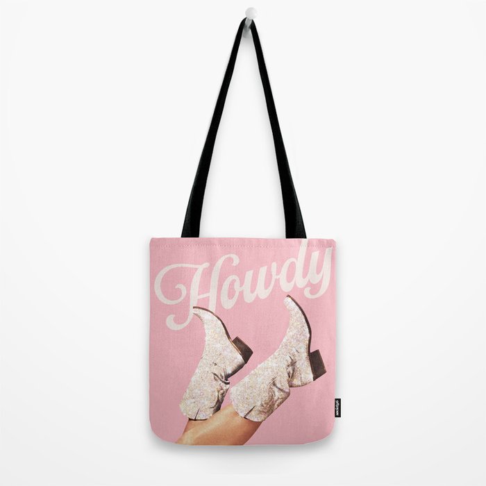 These Boots - Howdy Glitter Pink II Tote Bag Gallery Image 2