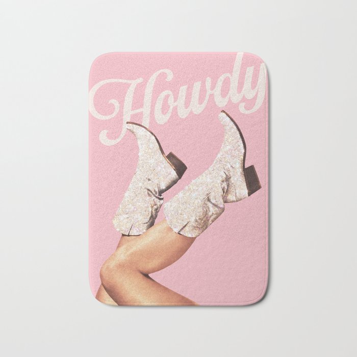 These Boots - Howdy Glitter Pink II Bath Mat Gallery Image 1