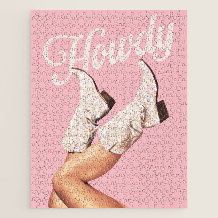These Boots - Howdy Glitter Pink II Jigsaw Puzzle Gallery Image 1
